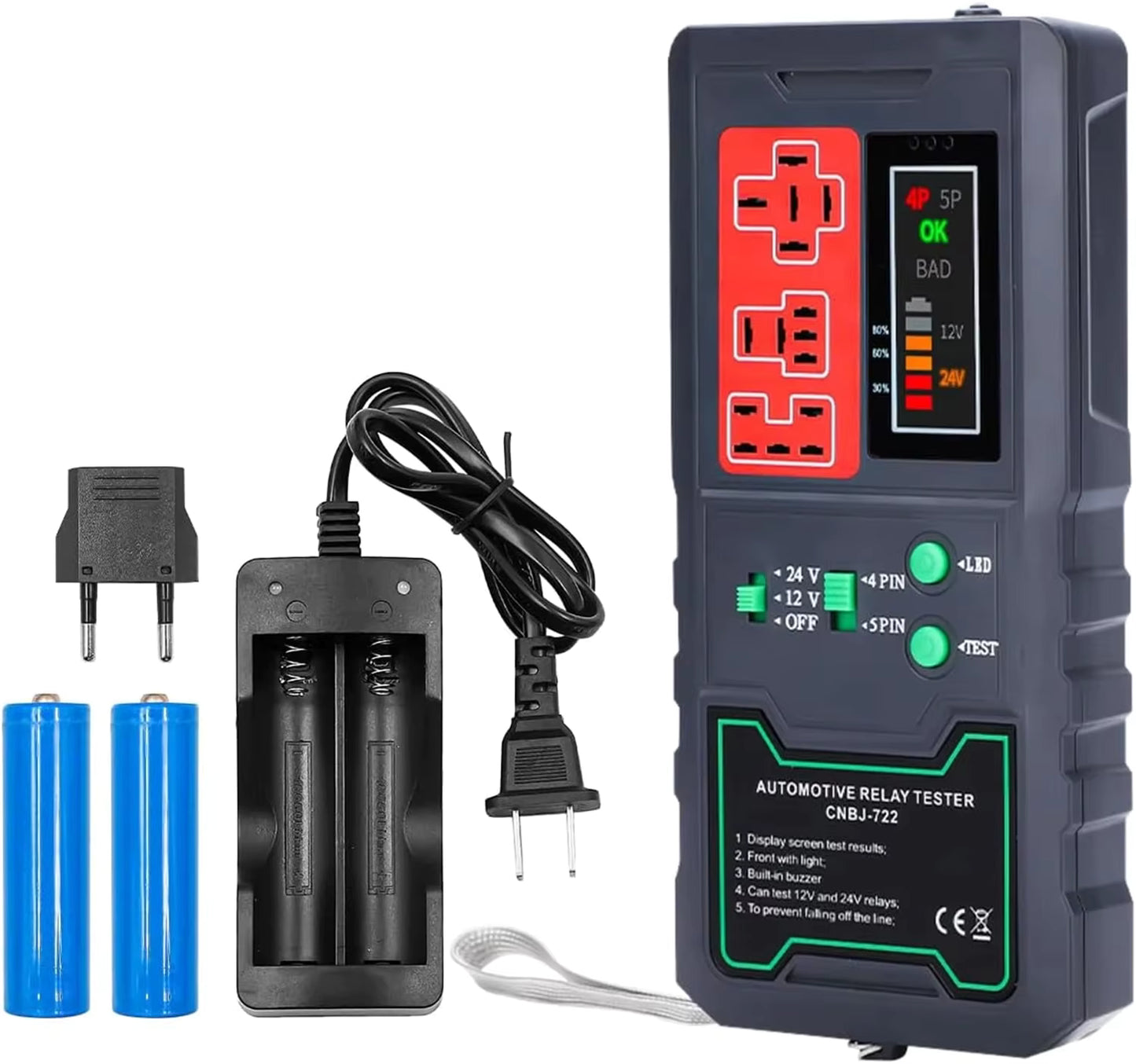 Testeur de relais auto sans fil 12V/24V ⚡