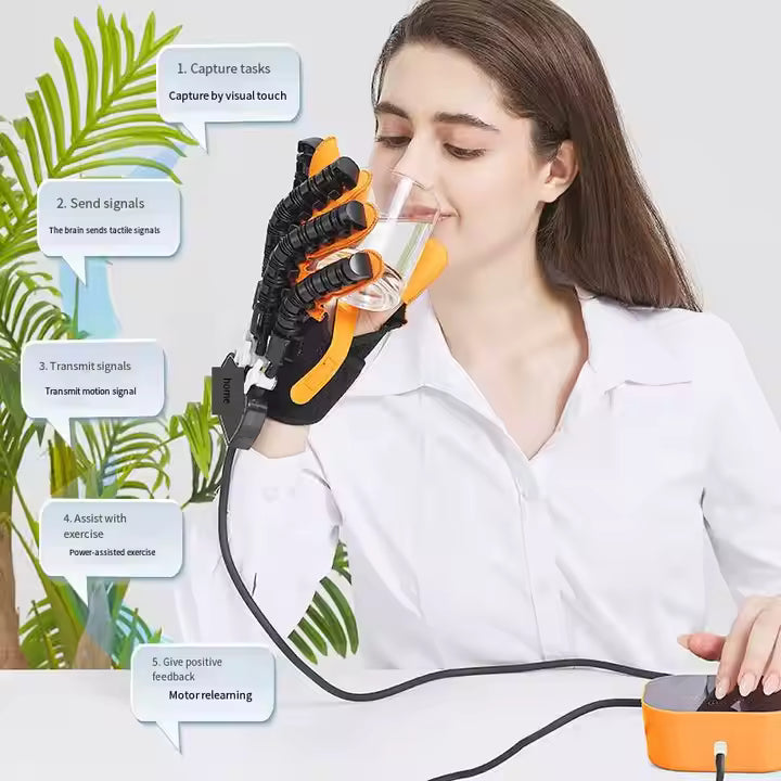 Gant de Rééducation Robotique pour Main – Orthèse, Exercice AVC + Modes Automatisés – RDC eBUYZONE.NET