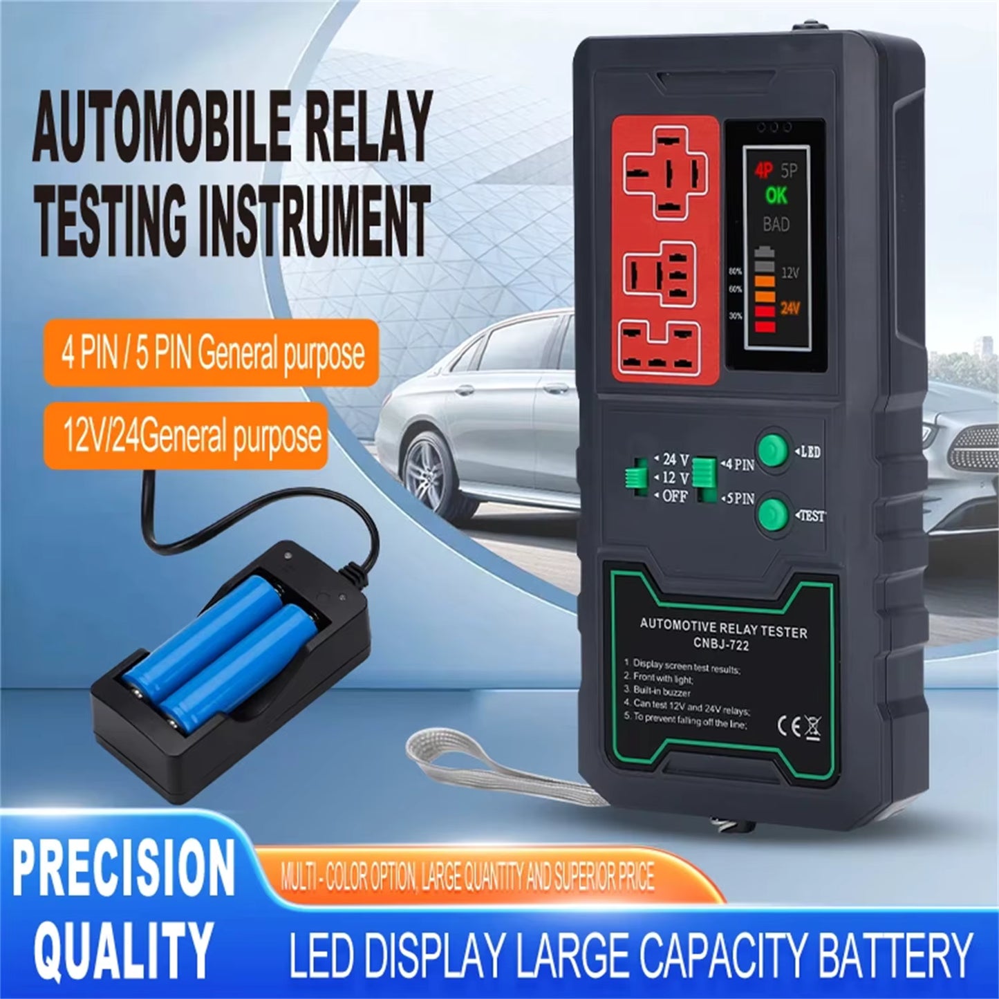 Testeur de relais auto sans fil 12V/24V ⚡