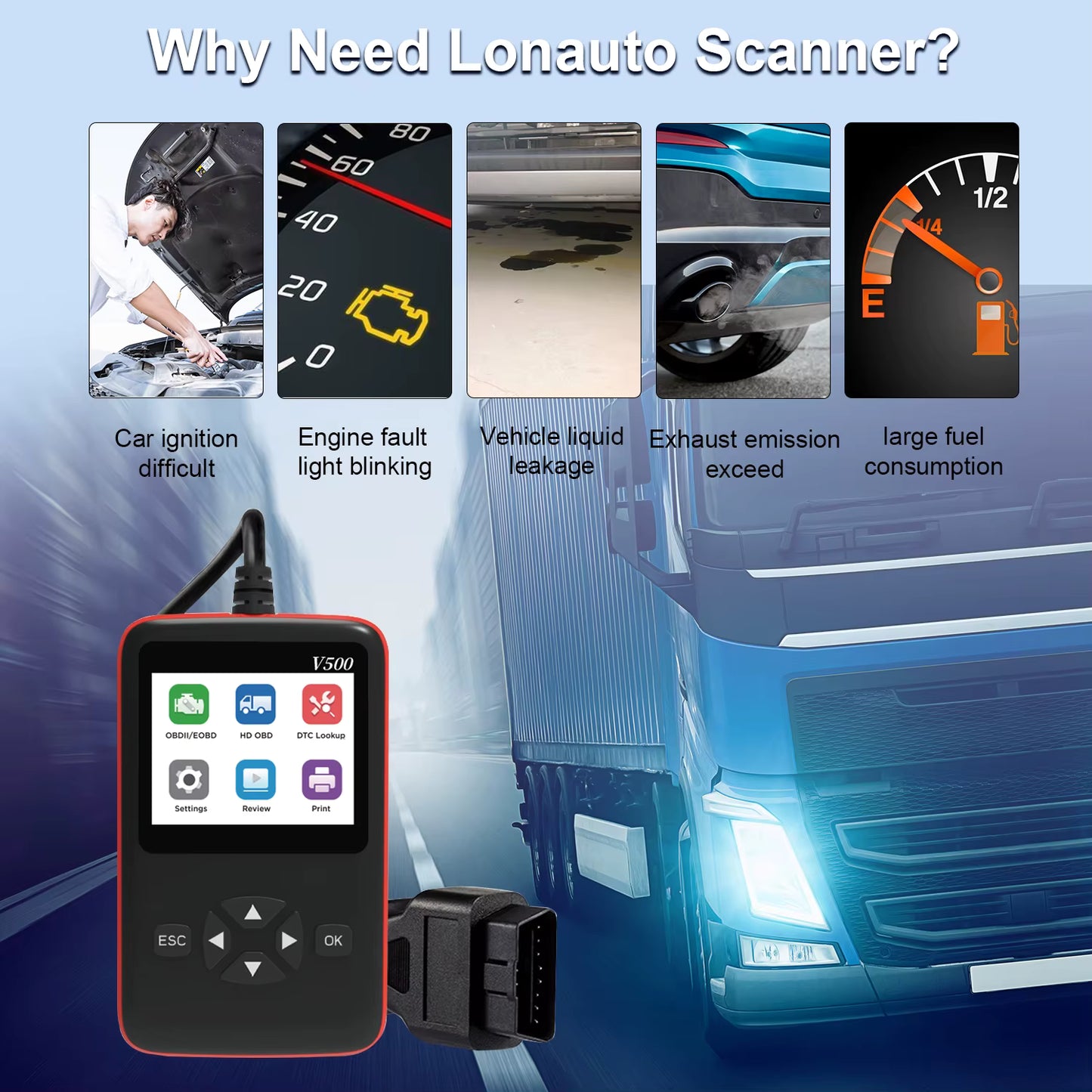 Scanner OBD2 diagnostic auto V500 🚗