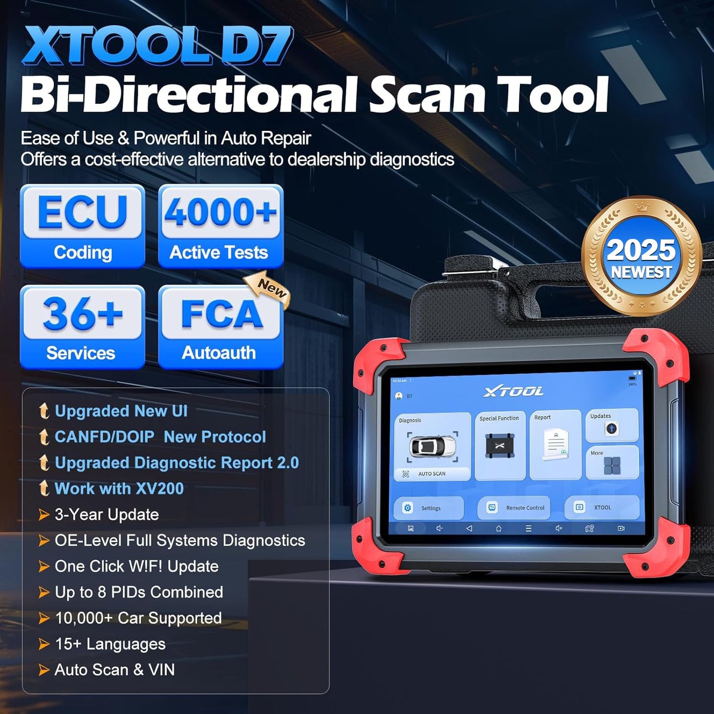 Tablette de Diagnostic Automobile XTOOL D7 – Scanner OBD2 Pro, Fonctions Avancées, Codage Rapide – RDC eBUYZONE.NET