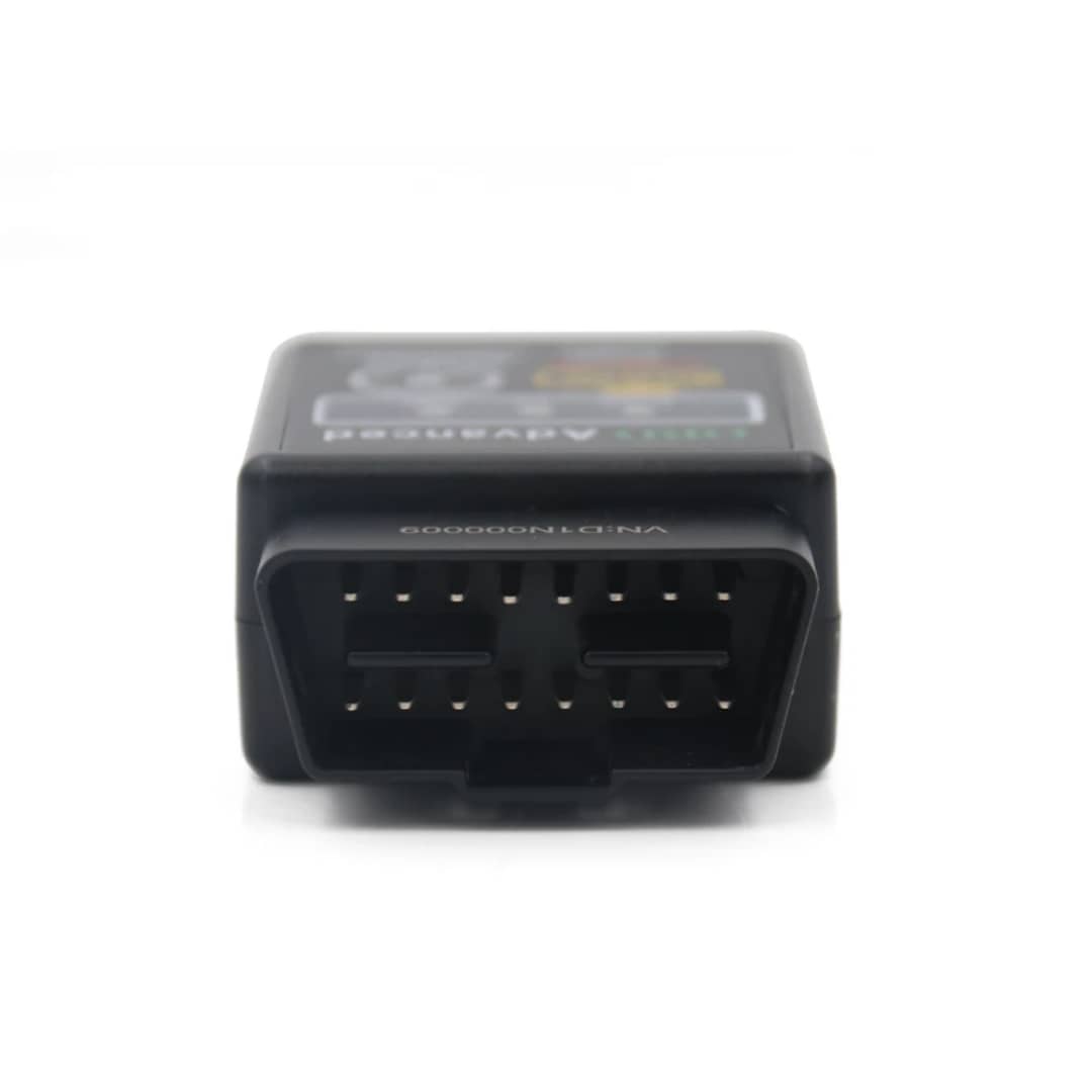Connecteur OBD2 ELM327 V1.5, vue détail du port pour diagnostic auto Bluetooth – disponible en RDC.