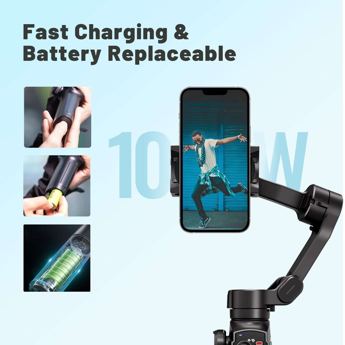 Batterie remplaçable du L9 Gimbal avec recharge rapide, pour captation vidéo continue – disponible en RDC.