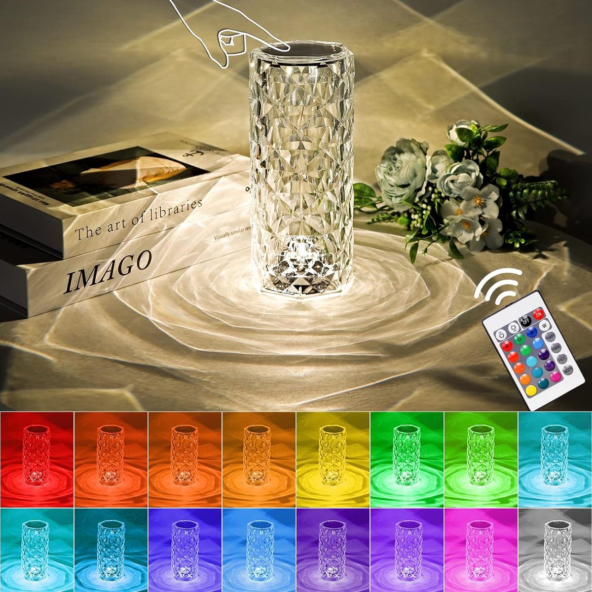Lampe Cristal RGB LED 16 couleurs — ambiance romantique 💡