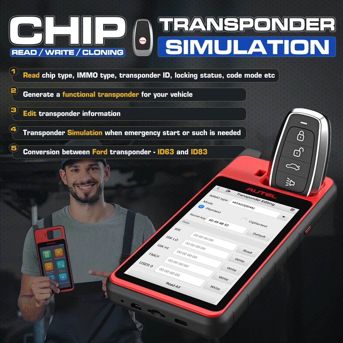 Autel MaxiIM KM100E – Scanner OBD2 & clés 🔧
