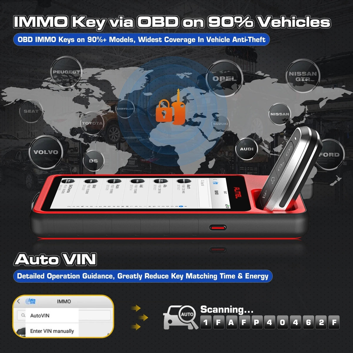 Autel MaxiIM KM100E – Scanner OBD2 & clés 🔧