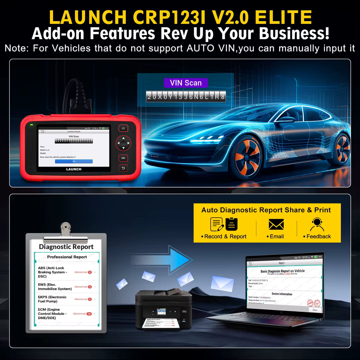 LAUNCH CRP123I V2.0 ELITE: scanner auto 4 systèmes 🔧