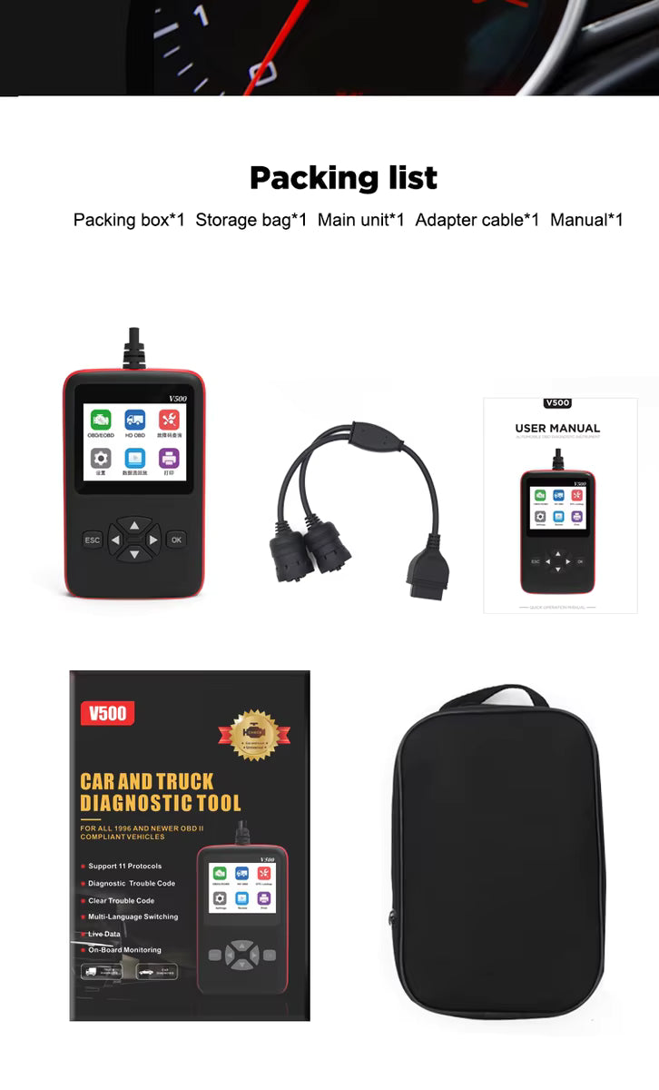 Scanner OBD2 diagnostic auto V500 🚗