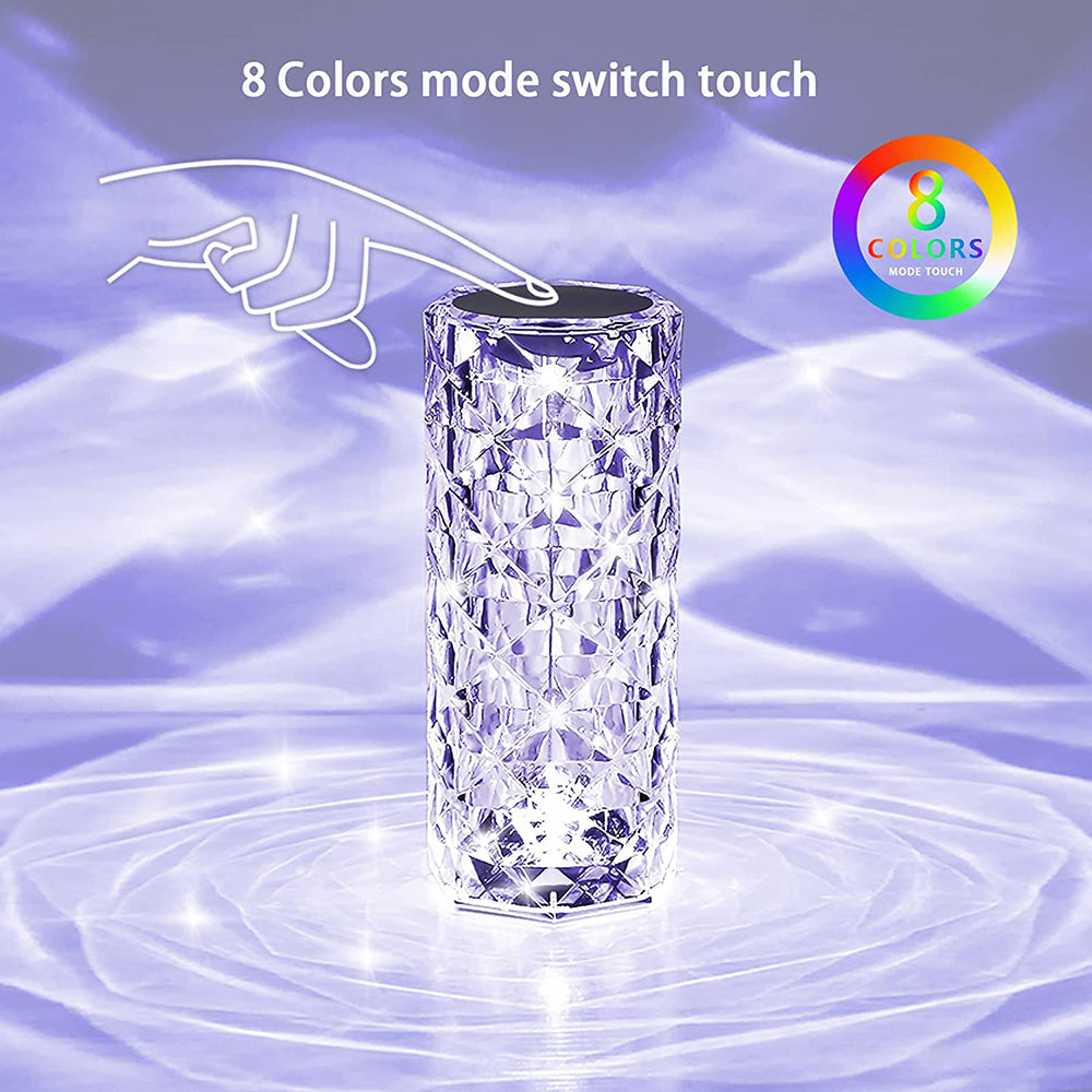 Lampe Cristal RGB LED 16 couleurs — ambiance romantique 💡