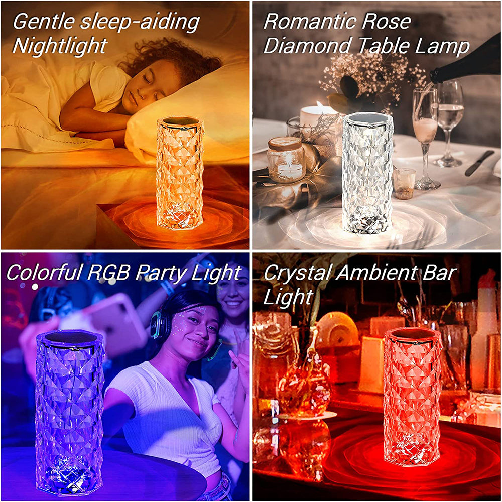 Lampe Cristal RGB LED 16 couleurs — ambiance romantique 💡