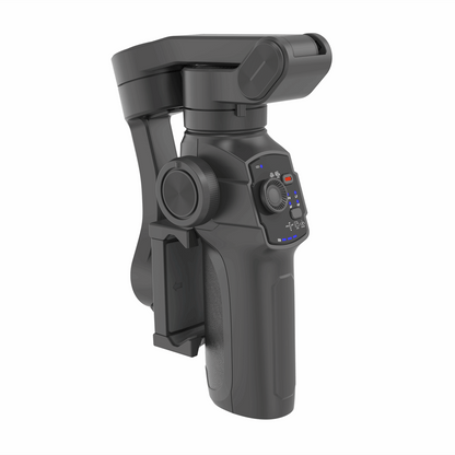 Stabilisateur L9 Gimbal smartphone, format compact replié, poignée ergonomique et commandes AI – disponible en RDC.